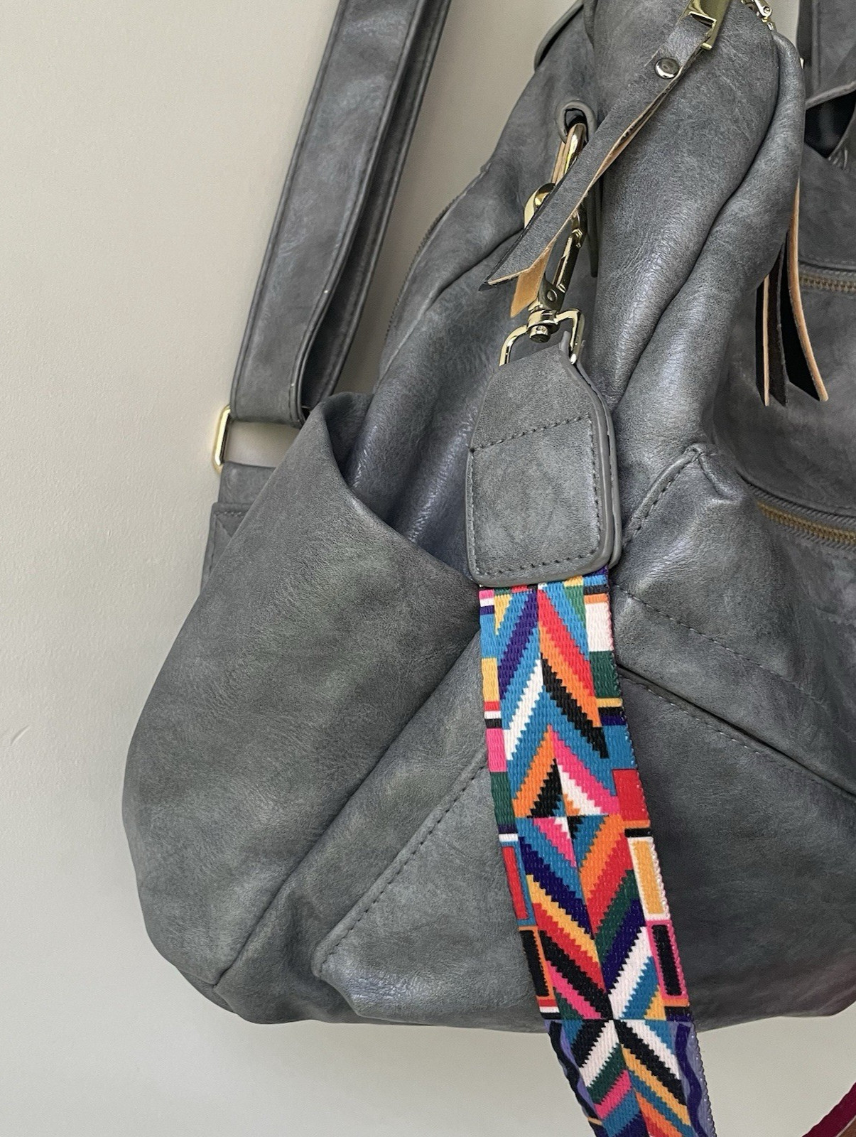 Vegan Convertible Gray Backpack Multiple Pockets … - image 6