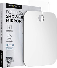 Fogless Shower Mirror 6x8"   Anti-Fog with Razor Holder, No-Drill Mount