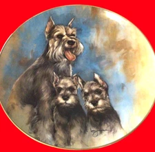Schnauzer Dogs Plate Vintage My 1981 Signed Favorite Pets By Leo Jansen Kerns