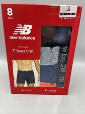 8 Pack New Balance 5" Performance Boxer Brief Multicolor. 28-30", 71-76cm.