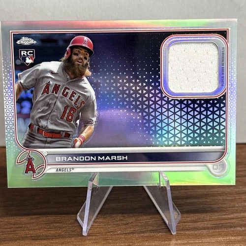 Brandon Marsh 2022 Topps Chrome Player Worn Jersey Refractor Rookie Card #CRR-BM