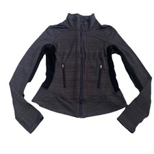 Sz Medium Zella Yoga Active Wear Navy Full Zip Jacket W Mesh Accents