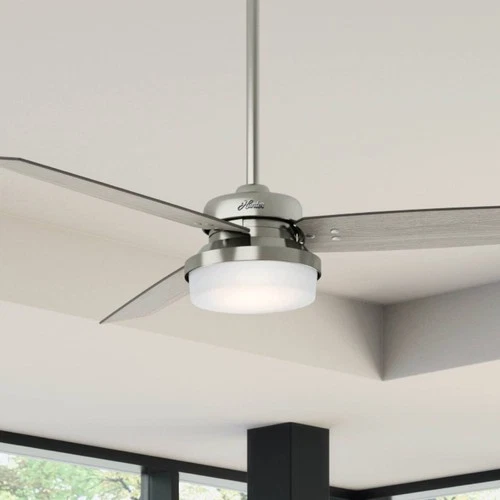 60" Hunter Sentinel Brushed Nickel LED Ceiling Fan with Remote - Picture 1 of 10