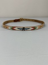 Unisex Western Beaded Belt Leather Cowhide Navajo Design 30  USA