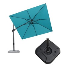 8.8' X 8.8' Right-left Tilt Patio Umbrella with Base Outdoor Cantilever Swivel