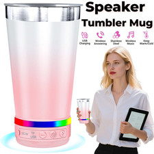 16oz Stainless Steel Insulated Tumbler w/ Removable Bluetooth Speaker for Party