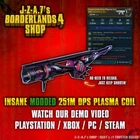 Borderlands 4✨ MODDED 251M DPS PLASMA COIL SMG BL4 CRAZY DAMAGE✅PC-PS-XBOX✨