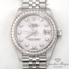 Rolex Medium Datejust 31 mm 178384 2011 Stahl Weissgold 750 Cacholong Diamanten