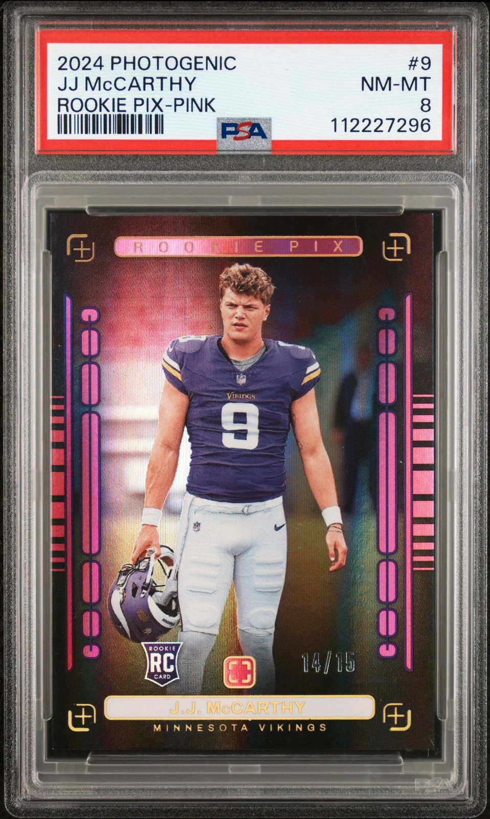 JJ McCarthy Panini Photogenic Rookie Pix #9 Pink