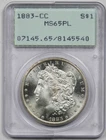 1883-CC $1 PCGS Rattler Holder MS 65 PL Proof Like Morgan Silver Dollar