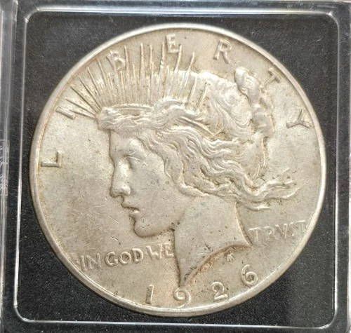 1926 S $1 Peace Dollar Silver Coin. Beautiful Fineness, Toning, and Color!