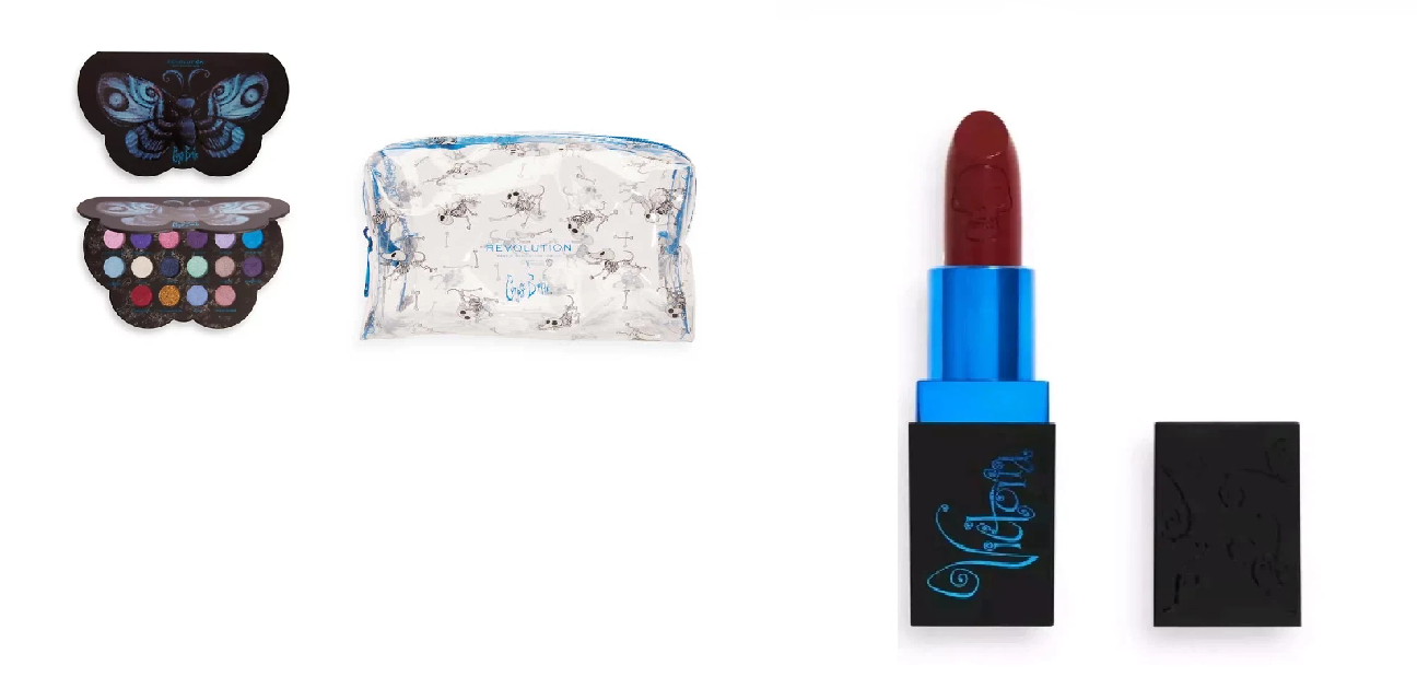 Revolution Corpse Bride Scraps Cosmetics Bag Lipstick Eyeshadow Palette Victoria