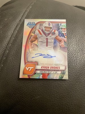 2024 Bowman Chrome University U 1st Kyron Drones Auto #/299 Virginia Tech NMINT