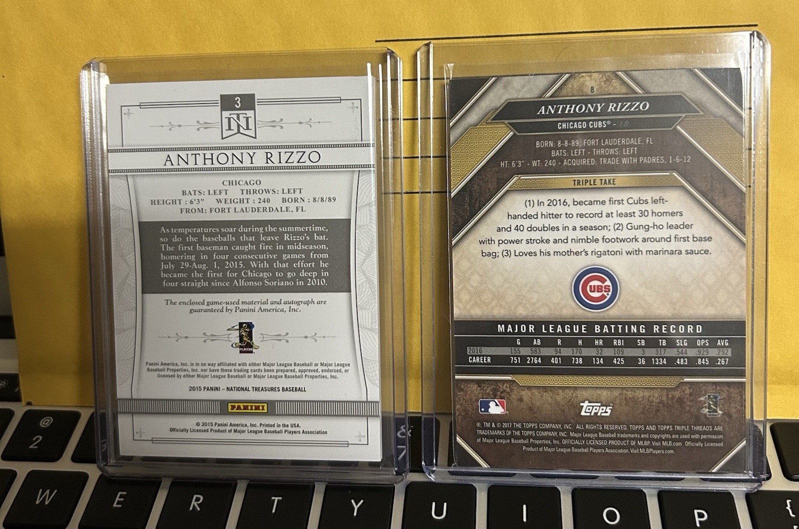 Anthony Rizzo 2015 National Treasures Silhouette Game Used Bat Auto /10 Cubs view 2