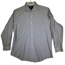 Polo Ralph Lauren Shirt Mens 17 32/33 Blue Stripe Regent Custom Fit Button Down