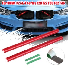 2X Kühlergrill Zierleisten Streifen V Strebe Für BMW 1 2 3 4 Series F20 F31 Rot