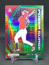 2020 Panini Prizm Draft Austin Wells Power Surge Green Yellow Hyper #PDP176