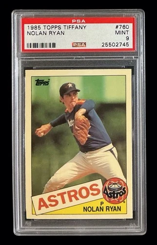 1985 topps tiffany #760 nolan ryan hof; glossy edition SP card PSA 9  (iAPPEAL)