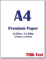 Premium A4 8.3"x 11.7" Printer Paper - 28lb Bond / 70lb Text 40 Sheets