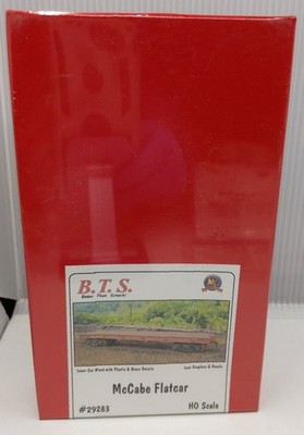BTS 29283 HO Scale McCabe Flatcar Laser-Cut Model Car Kit