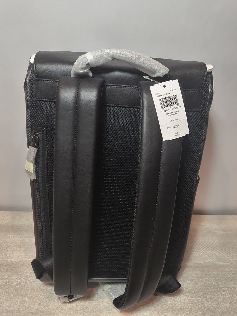 Coach TRACK BACKPACK SIGNATURE Canvas / C2712 / Charcoal Black