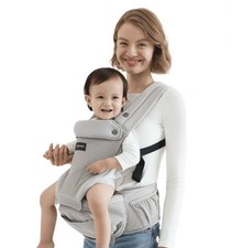 Momcozy Baby Carrier w/ Hip Seat 2-In-1 Forward-Facing up to 44 lbs Gray NWT 