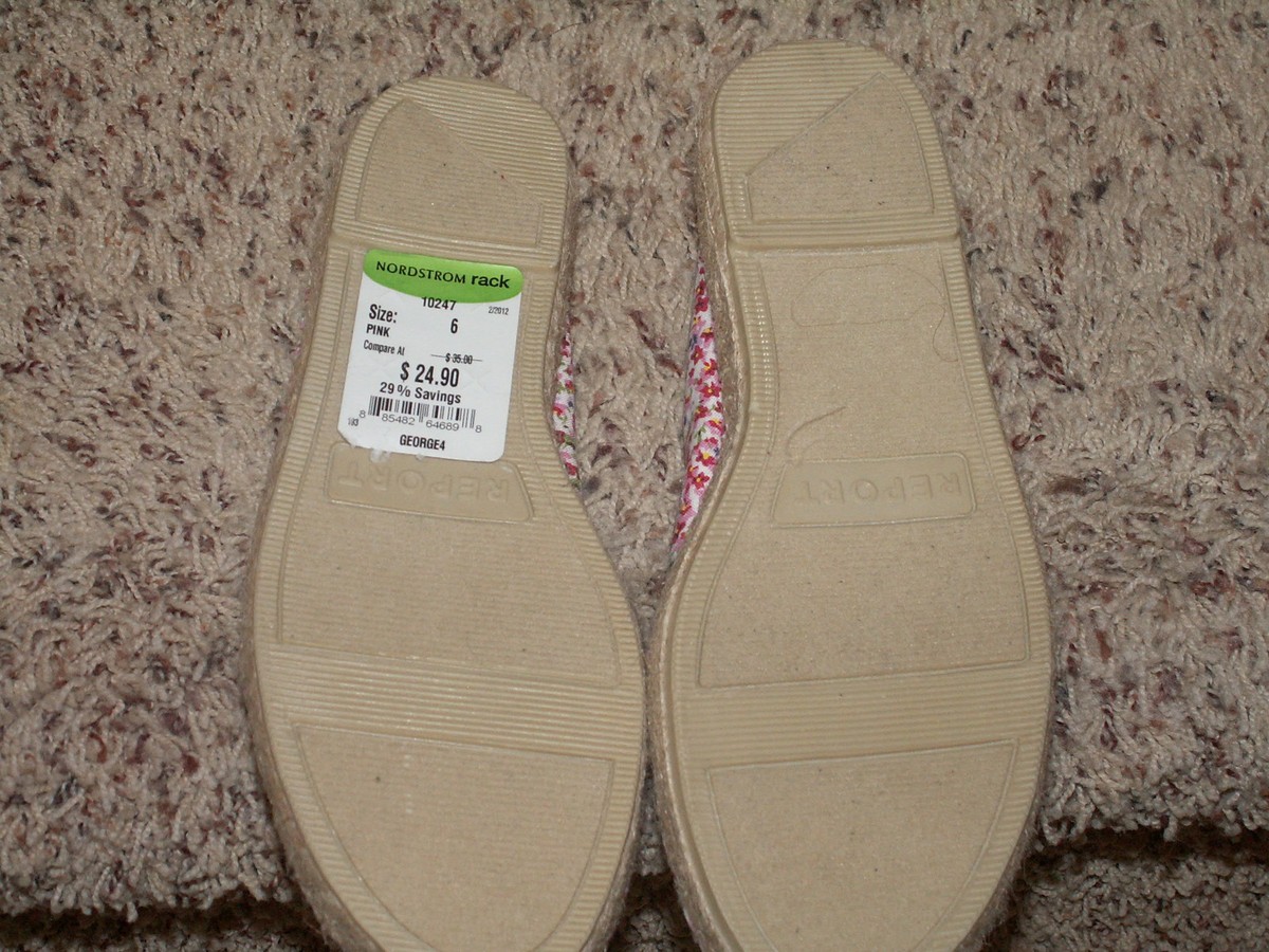 REPORT PINK FLOWER PATTERN GEORGE4 SLIP ON FLATS WOMENS SHOES SIZE