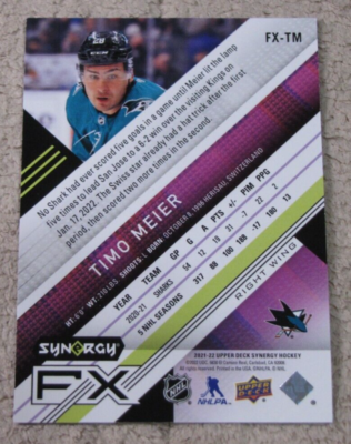 2021-22 Synergy FX Purple #FXTM Timo Meier /275 | eBay
