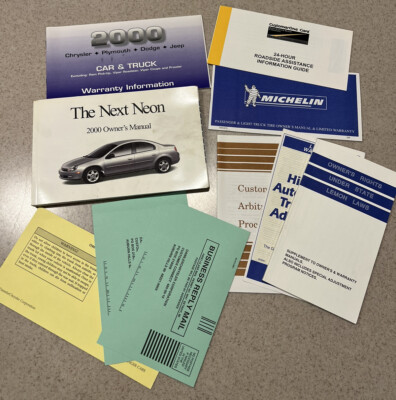 2000 Dodge Neon Owners Manual User Guide Operation Manual M-156057 Fuses Fluids