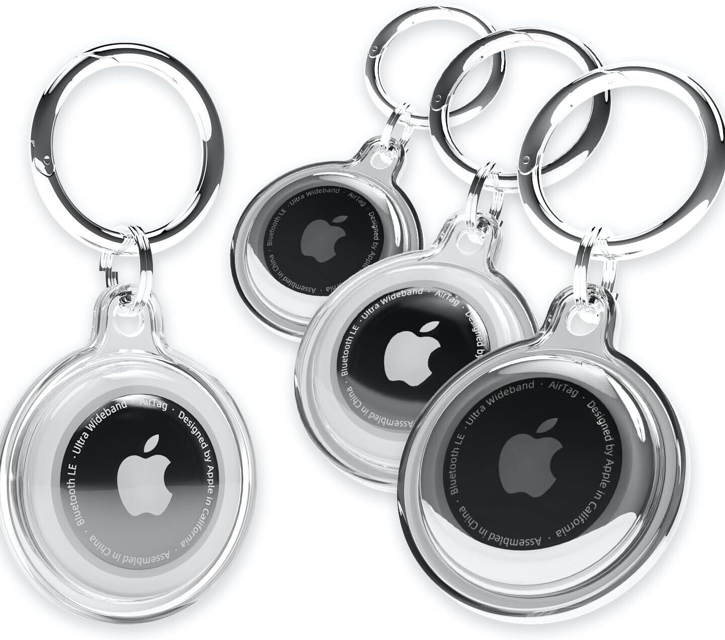 4 Pack Waterproof Airtag Keychain Holder for Apple GPS Tracker