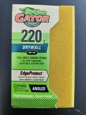  5 Pack Gator 220 Grit 3" x 5" x 1" Premium Dual Angled Sanding Sponge Drywall