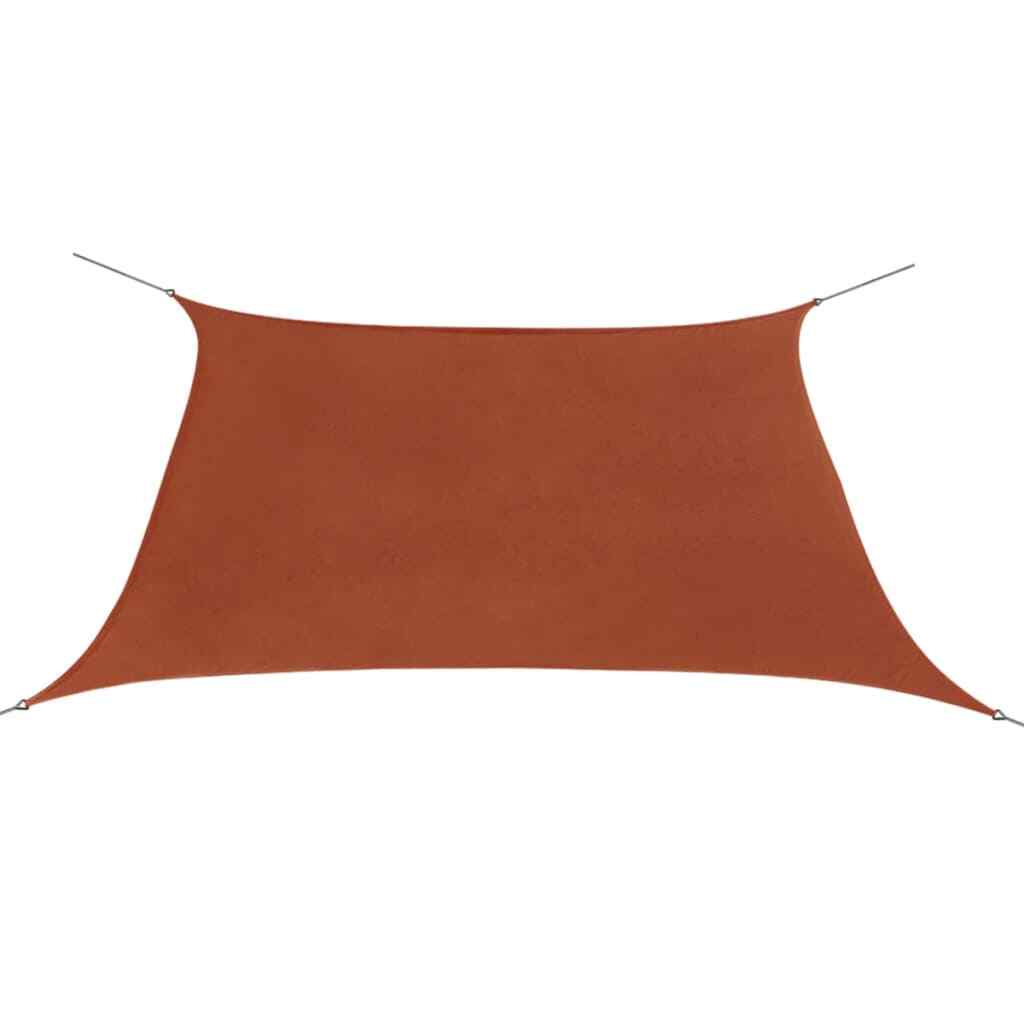 Toile d'ombrage carree 3.6x3.6m Hel en tissu oxford ocre marron pour jardin