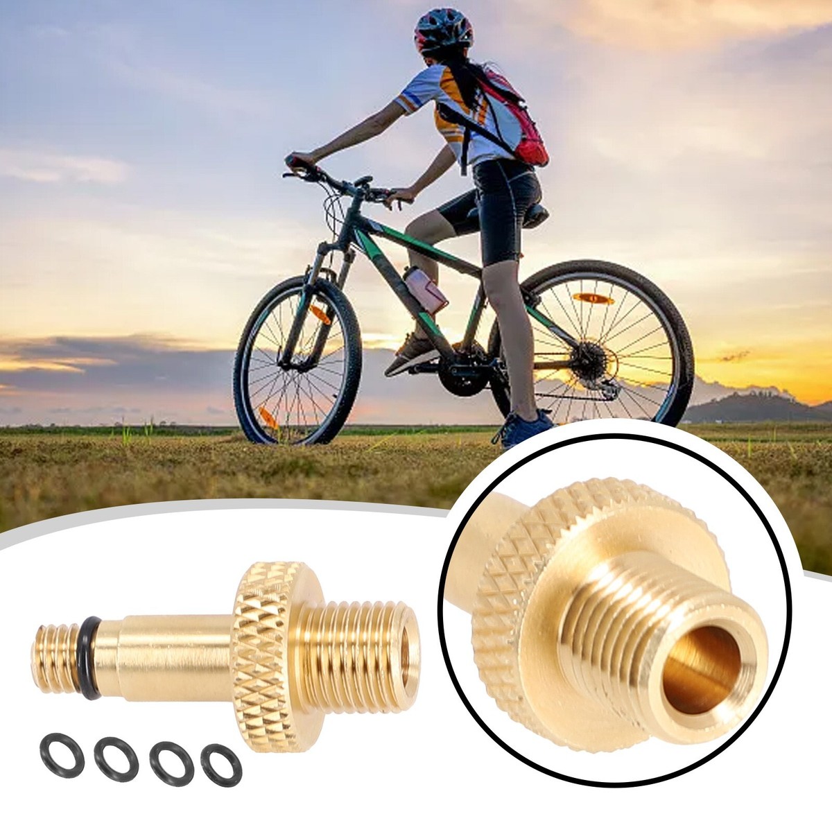 Bicycle Air Fork Pump Adapter Valve Stem Bicycle Air Pump Adapter