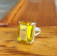 925 Sterling Silver, Beautiful handmade ring studded with Citrine Quart All Size