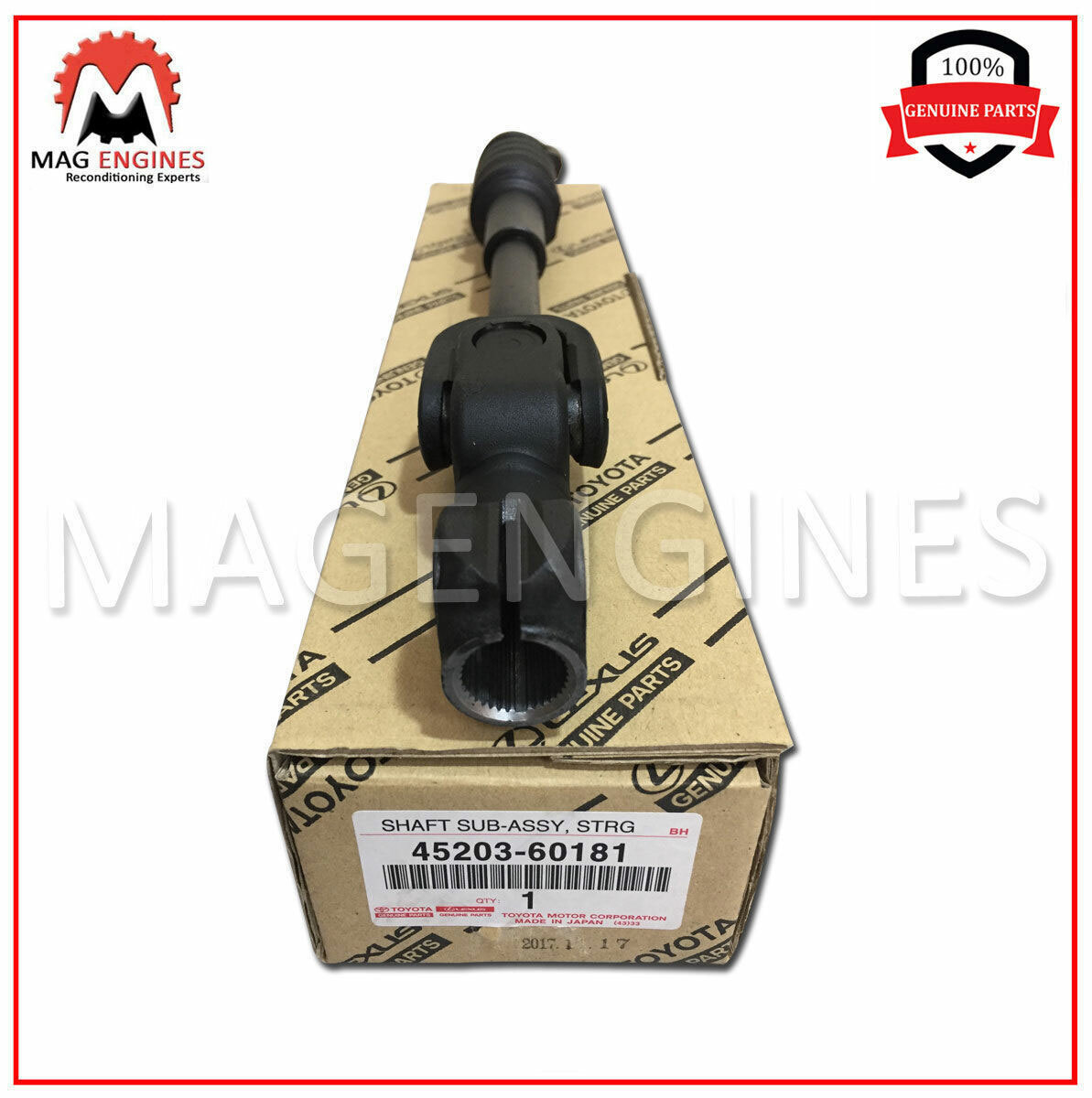 45203-60181 GENUINE OEM SHAFT SUB-ASSY, STEERING INTERMEDIATE, NO 