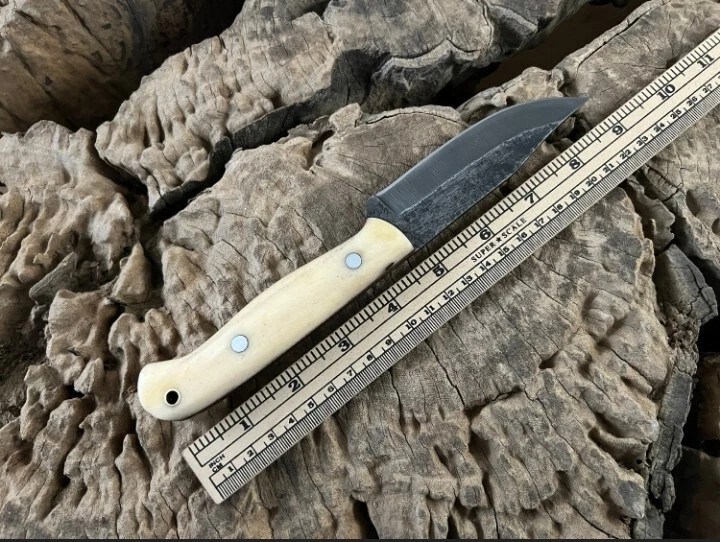 Cuchillo de hoja fija vintage con mango de hueso | Lote de cuchillos | Regalo de Navidad | Exterior EE. UU. Foto 3 de 4