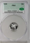 1939 Mercury Dime : CAC PR64 PROOF Blazing White