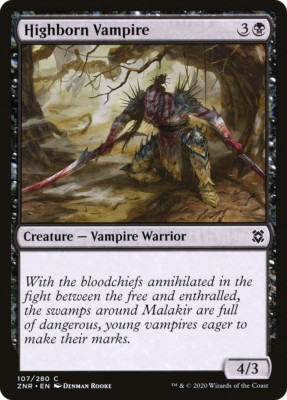 x4 Highborn Vampire ZNR MTG Zendikar Rising 107/280 COMMON M/NM 4x