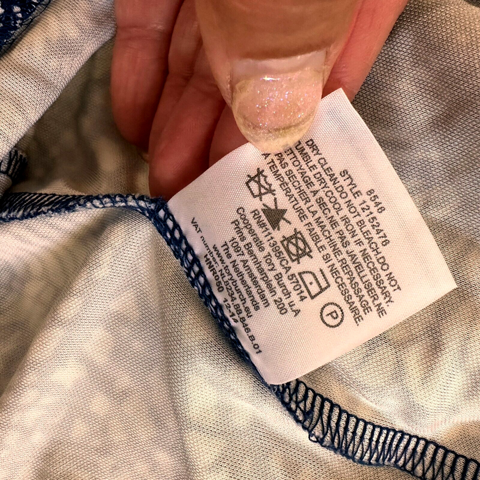 TORY BURCH Blue Baltic Sea Dream Catcher Dress size Small Cap Sleeve US Designer thumbnail 9