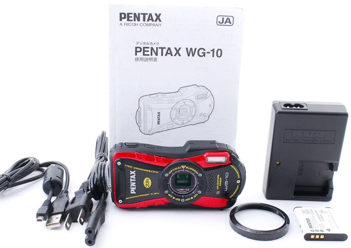 Pentax WG-10 14.0MP Red Waterproof Digital Camera [Exc+++] From
