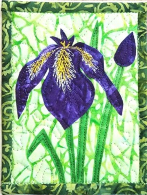 On The Trail Creations Wild Iris Quilted Greeting Card Kit by Beret Nelson