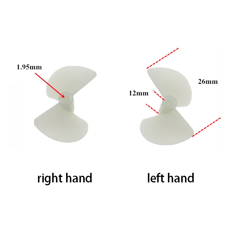26mm*2mm Modell Boot Propeller Zwei Blätter Paddel Kunststoff Rechte Linke Hand - Bild 2 von 4