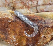 100 Chubby Grub 2-1/4" Long xxxSilverxxx Hexagon Glitter Papermouths Calico Bass