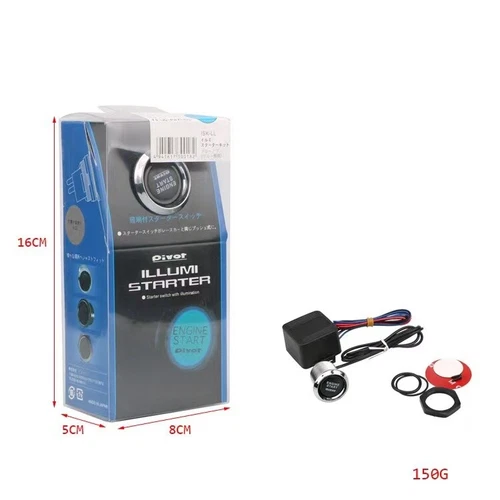 12v RED Illuminated Universal Push Start Button Ignition Engine Starter Switch