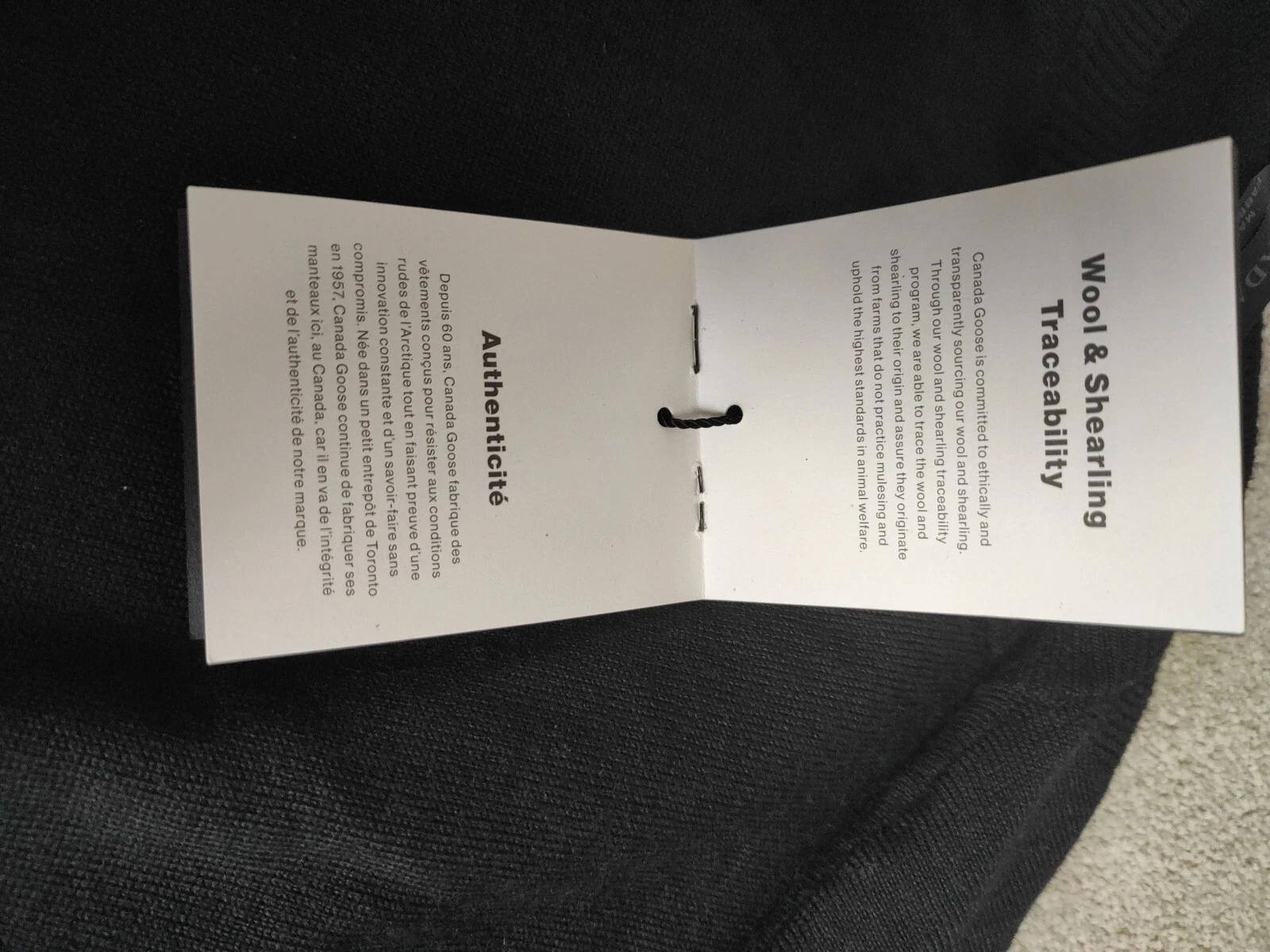 Maglione Canada Goose Buttermere nero girocollo lana merino lavorato a maglia nuovo con etichette