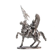 Tin 54mm Cavalry. Poland Winged Hussar 17cent 1:32 Scale Miniature Figurine