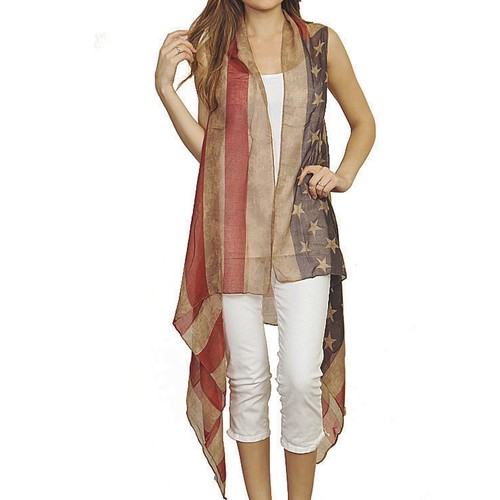 AMERICAN FLAG Vest long Cover Up 