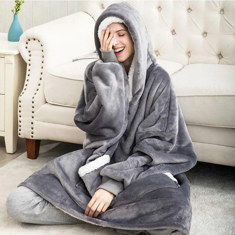 Giant Hoodie Blanket Oversized Comfy Women Men Sweatshirt Big Jumper Soft Warm