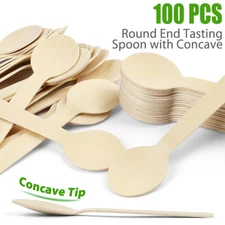 100x Small Bamboo Wooden Spoons Dessert Ice Cream Honey Kids Baby Spoon Gift Set