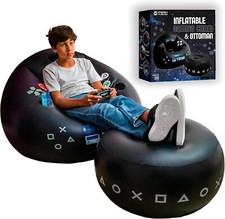 Inflatable Gaming Chair for Kids  Teens with Cup Holders and Side Pocket